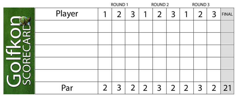 9 Hole Golf Scorecard